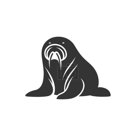 Illustration for Walrus Icon on White Background - Simple Vector Illustration - Royalty Free Image