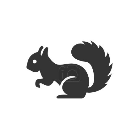 Téléchargez les illustrations : Icône d'écureuil sur fond blanc - Illustration vectorielle simple - en licence libre de droit