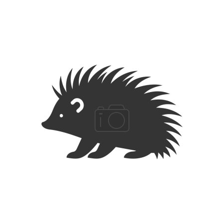 Téléchargez les illustrations : Icône de Porcupine sur fond blanc - Illustration vectorielle simple - en licence libre de droit
