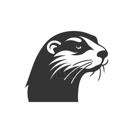 Ilustración de Otter Icono sobre fondo blanco - Ilustración simple de vectores - Imagen libre de derechos
