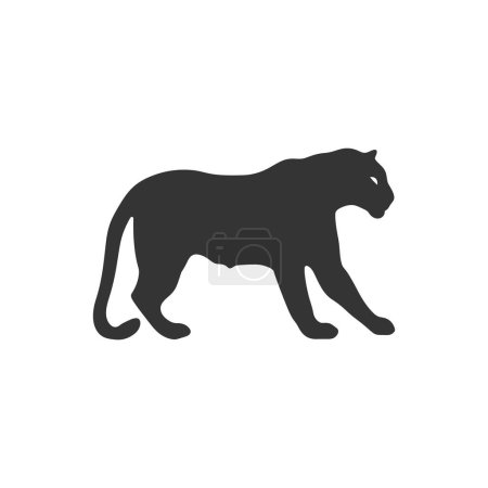 Téléchargez les illustrations : Icône léopard sur fond blanc - Illustration vectorielle simple - en licence libre de droit