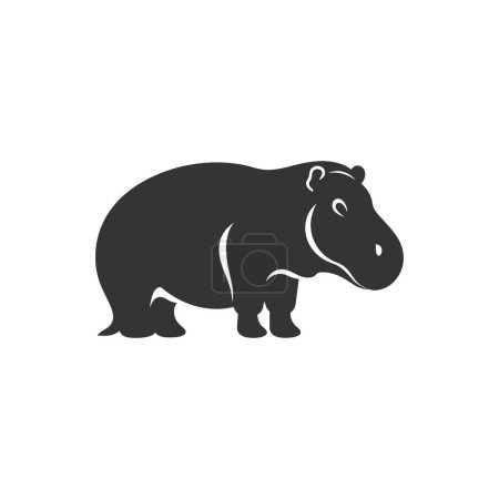 Illustration for Hippopotamus Icon on White Background - Simple Vector Illustration - Royalty Free Image