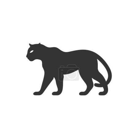 Téléchargez les illustrations : Icône Jaguar sur fond blanc - Illustration vectorielle simple - en licence libre de droit