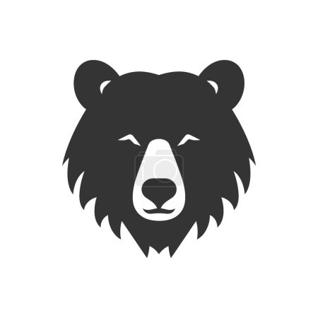 Téléchargez les illustrations : Icône d'ours grizzli sur fond blanc - Illustration vectorielle simple - en licence libre de droit