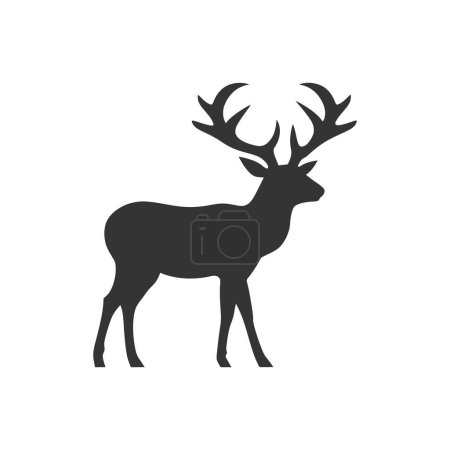 Ilustración de Elk Icon sobre fondo blanco - Ilustración simple de vectores - Imagen libre de derechos