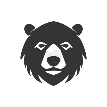 Téléchargez les illustrations : Icône d'ours noir sur fond blanc - Illustration vectorielle simple - en licence libre de droit