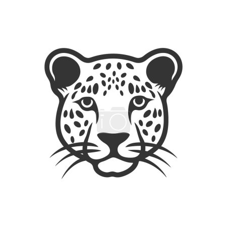 Téléchargez les illustrations : Icône léopard africain sur fond blanc - Illustration vectorielle simple - en licence libre de droit