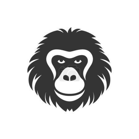 Ilustración de Icono de babuino sobre fondo blanco - Ilustración simple de vectores - Imagen libre de derechos