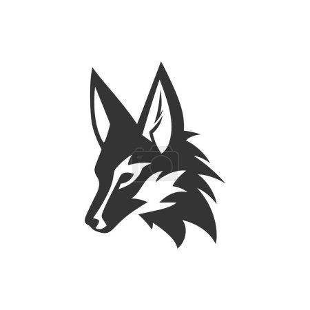 Téléchargez les illustrations : Icône de loup Maned sur fond blanc Illustration vectorielle simple - en licence libre de droit