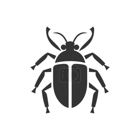 Téléchargez les illustrations : Icône d'insectes scarabée sur fond blanc Illustration vectorielle simple - en licence libre de droit