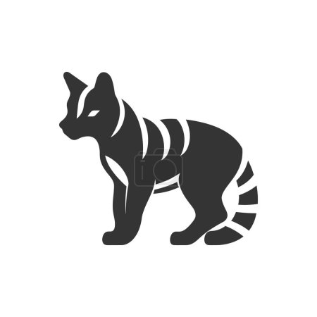 Téléchargez les illustrations : Icône de tigre de Tasmanie sur fond blanc - Illustration vectorielle simple - en licence libre de droit