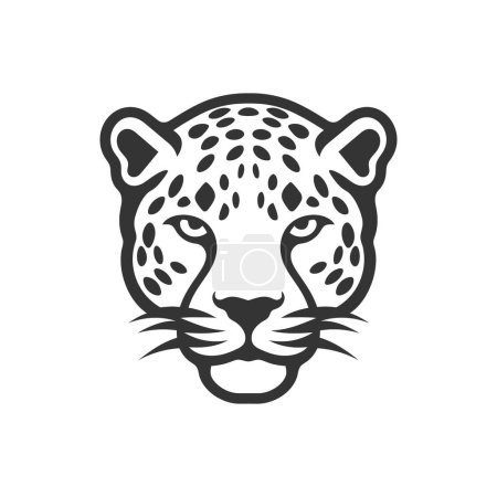 Téléchargez les illustrations : Icône léopard sur fond blanc - Illustration vectorielle simple - en licence libre de droit