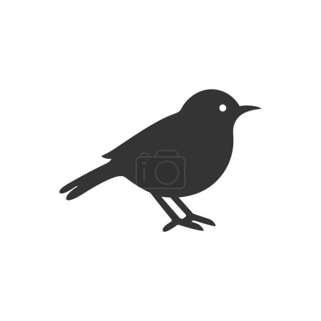 Téléchargez les illustrations : Icône d'oiseau Robin sur fond blanc - Illustration vectorielle simple - en licence libre de droit