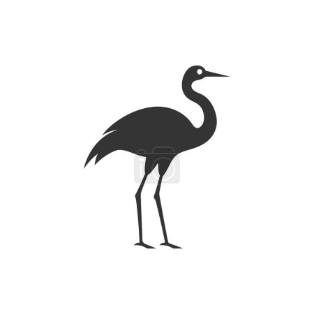 Téléchargez les illustrations : Icône Rhea oiseau sur fond blanc Illustration vectorielle simple - en licence libre de droit