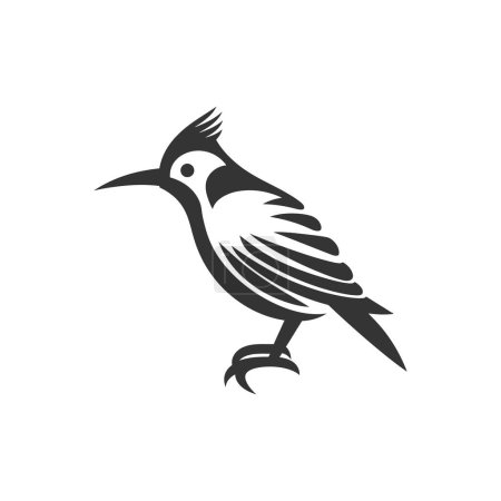 Ilustración de Hoopoe pájaro icono sobre fondo blanco - Ilustración de vectores simples - Imagen libre de derechos