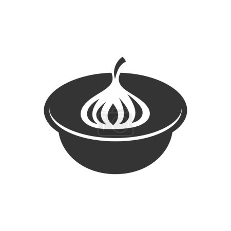 Illustration for Onion Gratin Icon on White Background - Simple Vector Illustration - Royalty Free Image