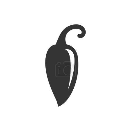 Illustration for Chili Pepper Icon on White Background - Simple Vector Illustration - Royalty Free Image