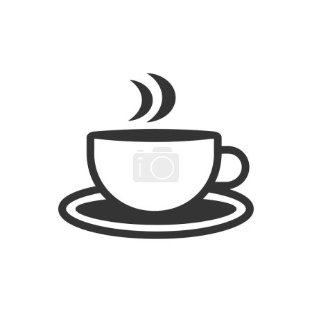 Téléchargez les illustrations : Icône de café sur fond blanc Illustration vectorielle simple - en licence libre de droit