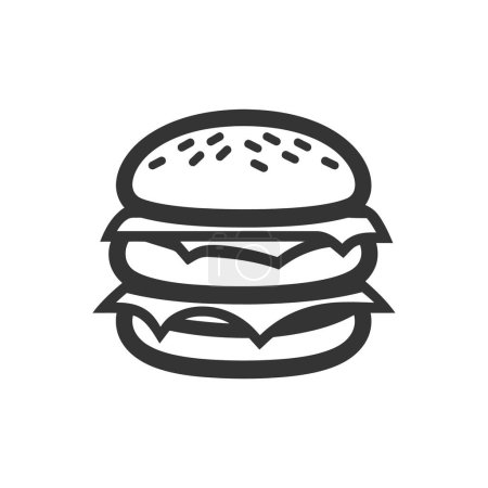 Illustration for Triple Cheeseburger Icon on White Background - Simple Vector Illustration - Royalty Free Image
