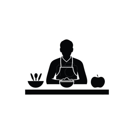 Téléchargez les illustrations : Icône nutritionniste sur fond blanc - Illustration vectorielle simple - en licence libre de droit