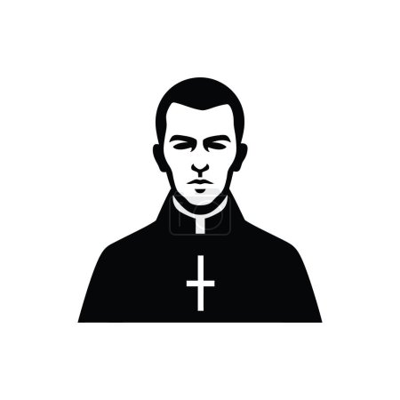 Illustration for Priest Icon on White Background - Simple Vector Illustration - Royalty Free Image