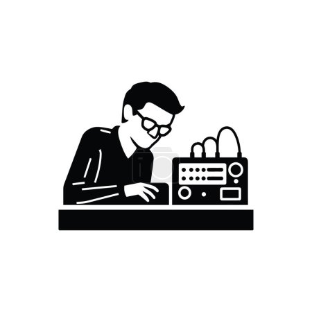 Illustration for Electronic Engineer Icon on White Background - Simple Vector Illustration - Royalty Free Image