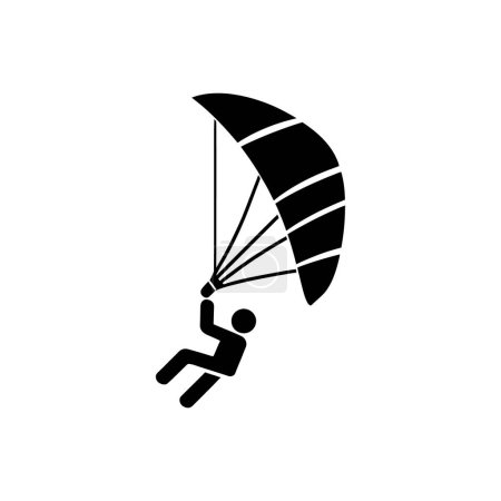 Ilustración de Icono de Kite Surfing sobre fondo blanco - Ilustración simple de vectores - Imagen libre de derechos