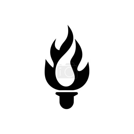 Téléchargez les illustrations : Icône de flamme olympique sur fond blanc - Illustration vectorielle simple - en licence libre de droit