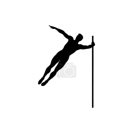 Ilustración de Atleta en acción de salto alto icono sobre fondo blanco - Ilustración de vectores simples - Imagen libre de derechos