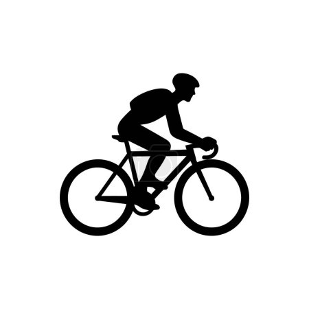 Téléchargez les illustrations : Icône cycliste sur fond blanc - Illustration vectorielle simple - en licence libre de droit