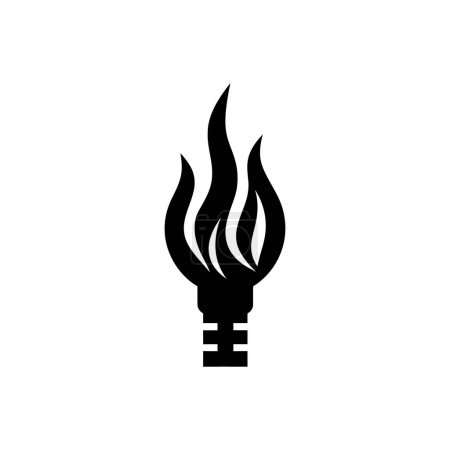 Téléchargez les illustrations : Icône de la flamme olympique sur fond blanc - Illustration vectorielle simple - en licence libre de droit