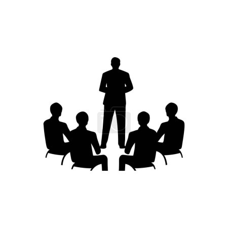 Illustration for Coaches Meeting Icon on White Background - Simple Vector Illustration - Royalty Free Image