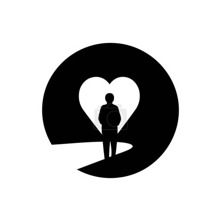 Téléchargez les illustrations : L'amour n'insiste pas sur elle icône - Illustration vectorielle simple - en licence libre de droit