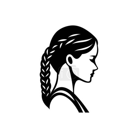 Illustration for Women hair style french braid icon - Simple Vector Illustration - Royalty Free Image