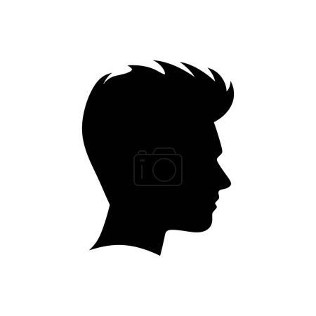 Estilo de pelo icono pompadour - Ilustración de vectores simples