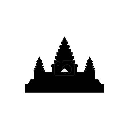 Téléchargez les illustrations : Icône Angkor Wat - Illustration vectorielle simple - en licence libre de droit