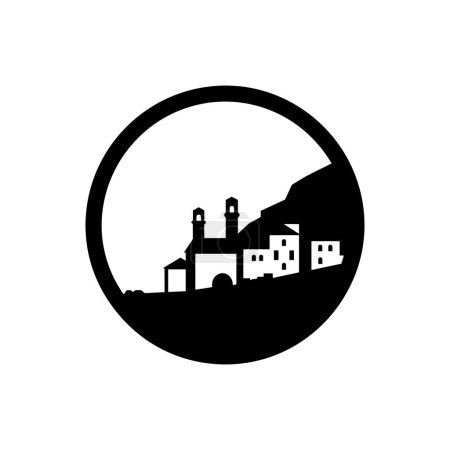 Téléchargez les illustrations : L'icône de la Côte amalfitaine d'Italie - Illustration vectorielle simple - en licence libre de droit