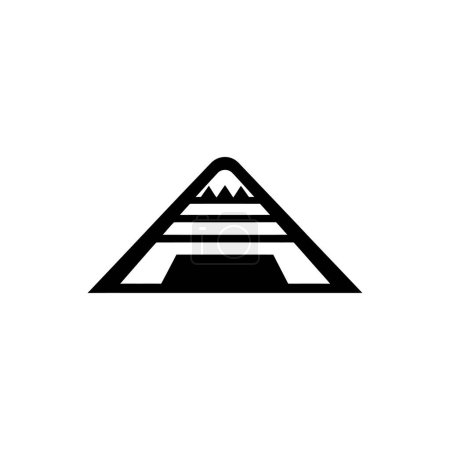 Ilustración de Las pirámides del icono de Teotihuacán - Ilustración simple de vectores - Imagen libre de derechos