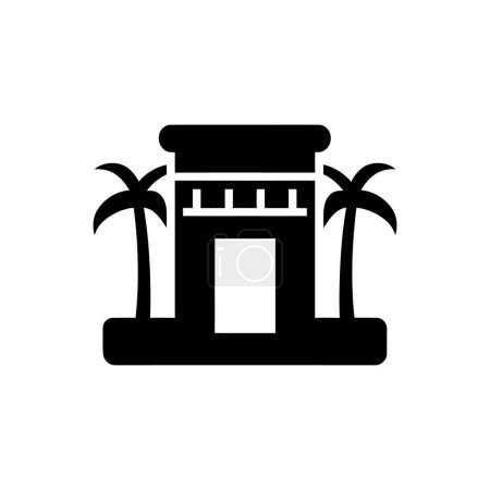Téléchargez les illustrations : L'icône du Temple de Karnak - Illustration vectorielle simple - en licence libre de droit