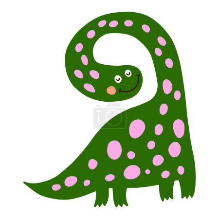 Illustration for Dino, cute vector illustration, scandinavian art, doodle style. - Royalty Free Image