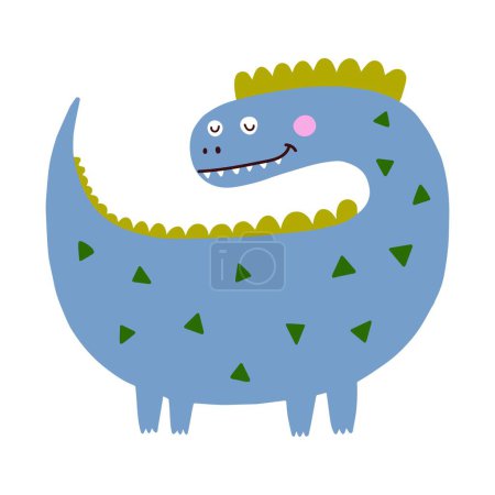 Téléchargez les illustrations : Dino, illustration vectorielle mignonne, art scandinave, style doodle. - en licence libre de droit