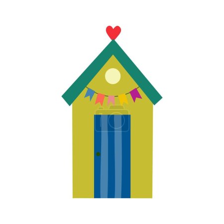 Illustration for Beach house vector illustration. Scandinavian style. - Royalty Free Image