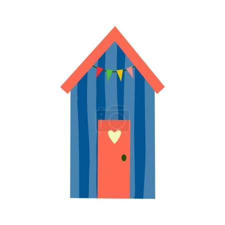 Téléchargez les illustrations : Illustration vectorielle maison plage. Style scandinave. - en licence libre de droit