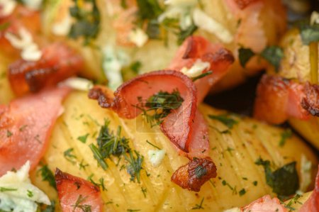 baked potatoes with bacon in the kitchen 9