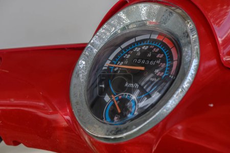 speedometer and instrument panel on a scooter