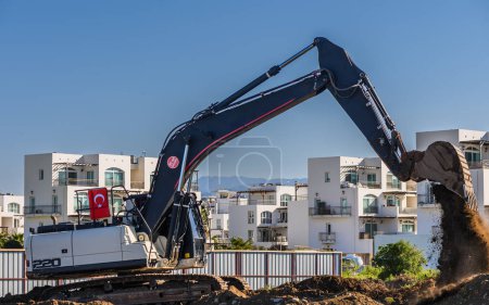 Photo for Close up details of industrial excavator working on construction site 8 - Royalty Free Image