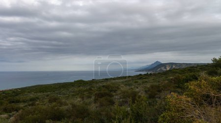 mountains on the Mediterranean coast in Cyprus in winter