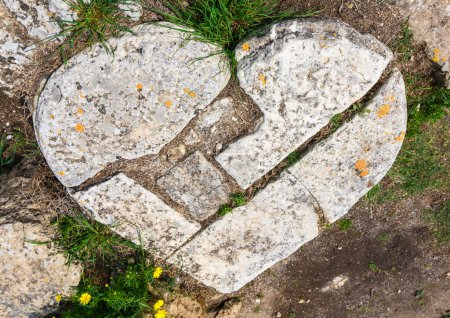 base for a heart-shaped column in the old town of Salamis Cyprus