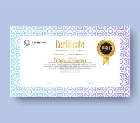 Illustration for Achievement certificate best award diploma - Royalty Free Image