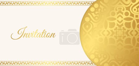 Illustration for Gold invitation background style ornamental pattern - Royalty Free Image